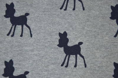 French Terry | Rehkitz schwarz | grau meliert